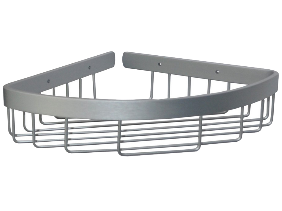 Полка угловая овальная одинарная 20см алюмин.мат. 75063  САНАКС