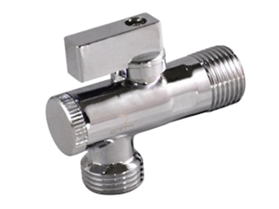 Кран шаровый 1/2*1/2 угловой с угл.фильтром хром с отраж.бабочка  СТМ