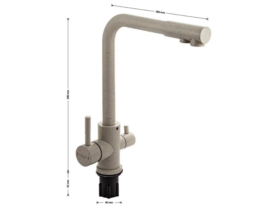 Смеситель для мойки с подкл.фильтра тем.коричневый 91124 MAGNUS  САНАКС 