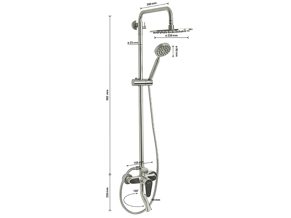 Душевая стойка с смесителем 9240 МАГНУС  САНАКС 