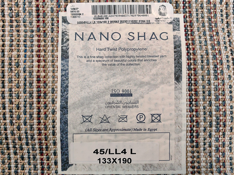 Ковер NANO SHAG LILA SHAG 133X190 520 LL4 W   ORIENTAL WEAVERS  