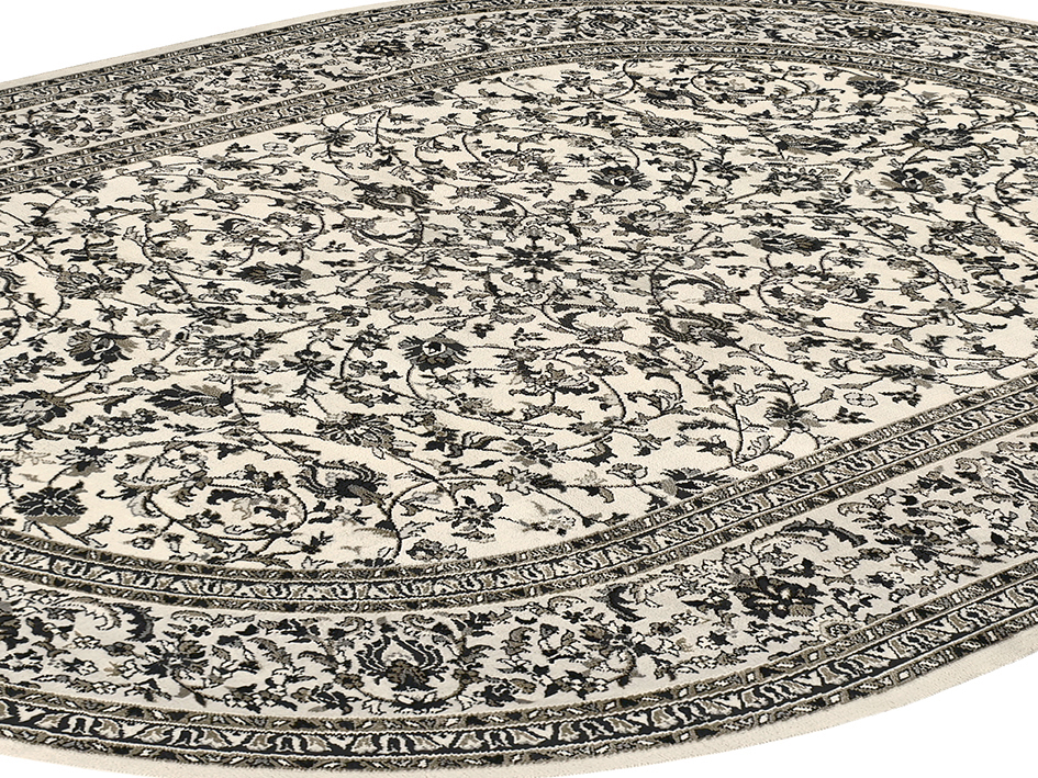 Ковер DAHLIA 070X120 2445A WHITE ANTHRACITE ОВАЛ  FDS OZ KAPLAN 