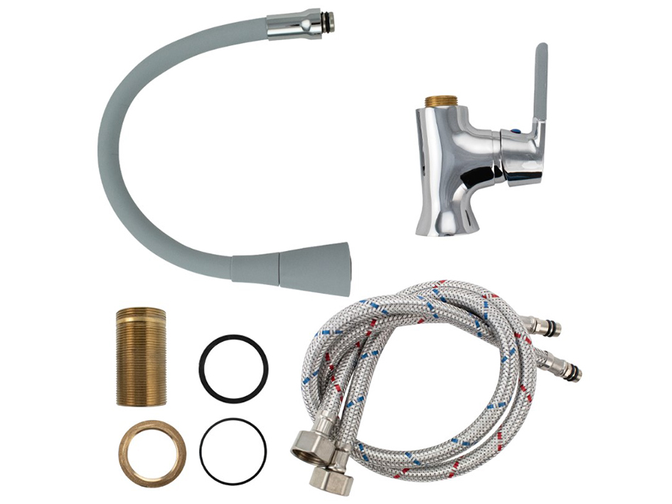 Смеситель для мойки с гибким изливом Серый 4108 МАК  САНАКС 