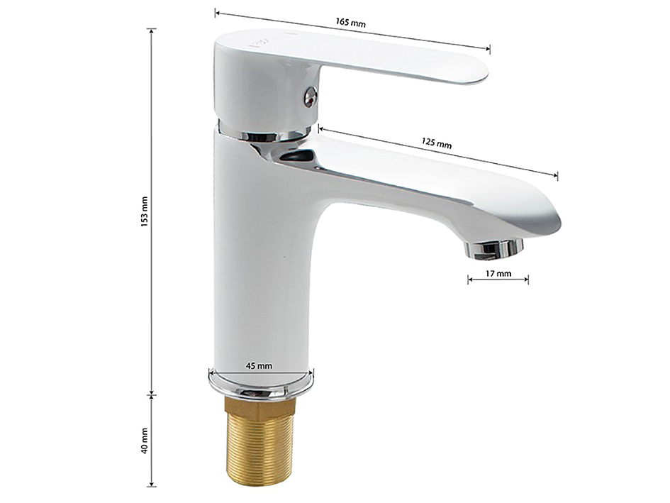 Смеситель для умывальника белый 5230 GFmark  САНАКС 