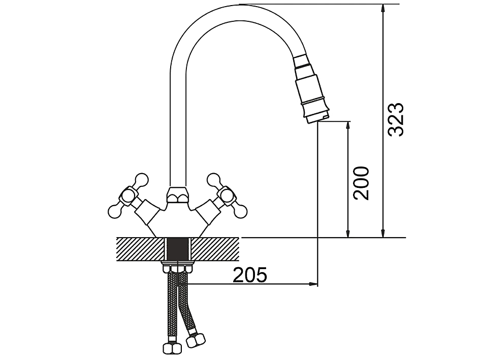 Смеситель для мойки G333341 Oliva GOTA ROCIO  ARVAD GROUP