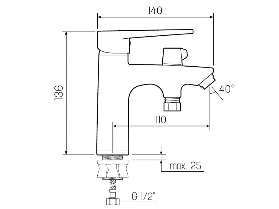 Смеситель для умывальника с душем SL141-001F-1  РМС