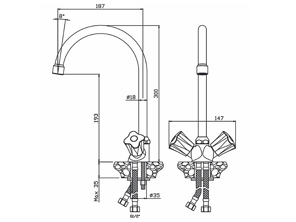 Смеситель для мойки 21430VG VIGO  OLIVE’S
