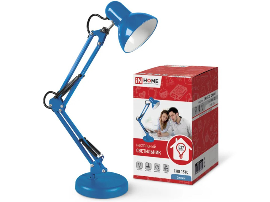 Настольная лампа 60Вт Е27 синий СНО-15ТС IN HOME