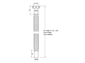 Труба гибкая 1 1/4*32 L-1250мм   ORIO