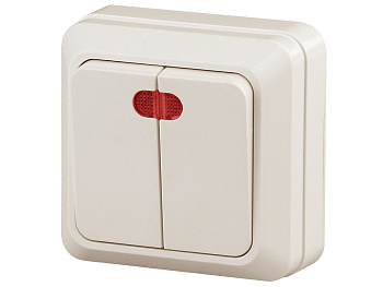 Выкл. 2кл сп наружный  сл.кость QADRO