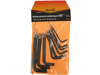 Набор ключей имбусовых 9шт Т10,15,20,25,27,30,40,45,50 TORX      SPARTA