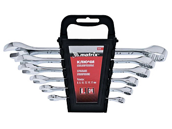 Набор ключей 6*17мм 6шт комбин.хром MATRIX