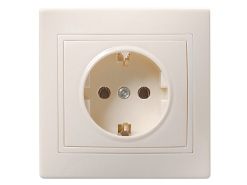 Розетка с/з кремовая КВАРТА РС10-3-ККм ERK14-K33-16-DM