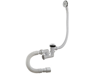 Сифон для ванны 1 1/2 40 регулир.Клик-Клак с переливом и гибкой трубой    ORIO