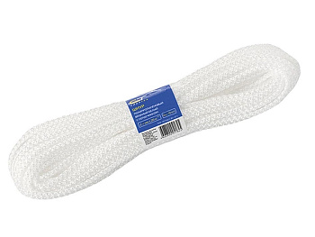 Шнур 5мм 20м вязаный полипр.с серд.белый    СИРБТЕХ