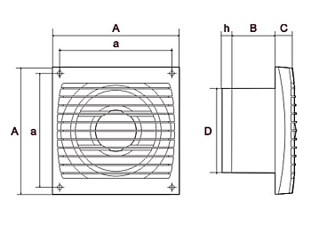 Вентилятор вытяжной с обратным клапаном, шнуровым выкл. D100 ERA4C-02
