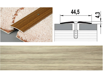 Стык 44.5мм 0.9 клен беленый
