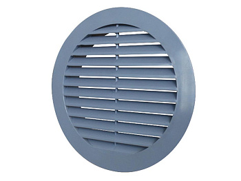 Решетка наружная вентиляционная круглая D130 с фланцем D100 серая