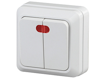 Выкл. наружн.2кл с/п  белый QADRO