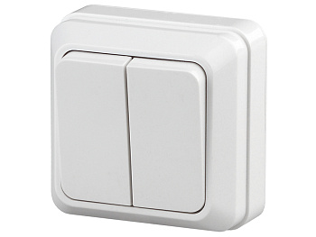 Выкл. 2кл наружный  белый QADRO
