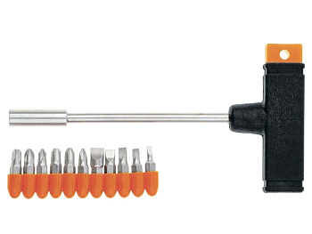 Отвертка Т-образ.ручка,наб.бит 11шт  SPARTA