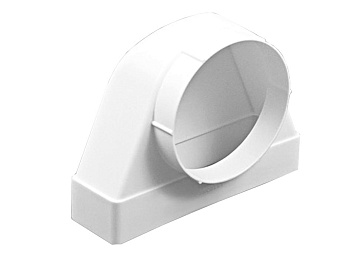 Соединитель угловой 90 пл. воздух.с фланцевыми воздухораспред. 60*120/D100 пластик