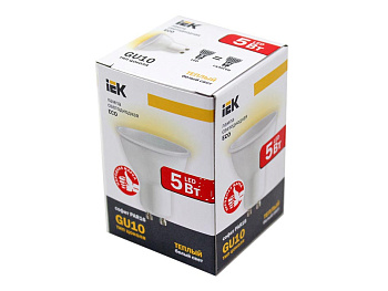 Лампа светодиодная JCDR 5ВТ GU10 220B 3000K IEK Лампа светодиодная JCDR 5ВТ GU10 220B 3000K IEK