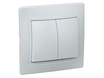 Выкл.2кл белый КВАРТА ВС10-2-0-КБ EVK20-K01-10-DM  