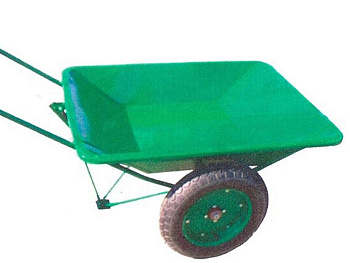 Тачка 85л металл 2 колеса зеленая