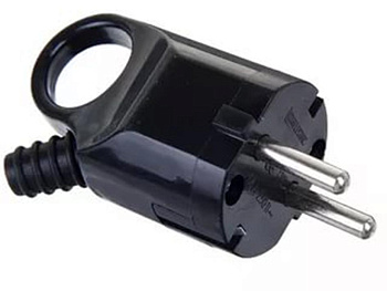 Вилка угловая с ушком с/з черная TDM