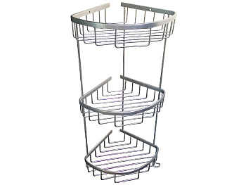 Полка угловая овальная тройная 18см алюмин.мат. 75062  САНАКС