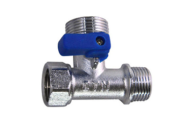 Кран 1/2*1/2*3/4  угловой проходной никель  СТМ