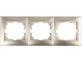 Рамка 3 горизонтальная  шампань INTRO