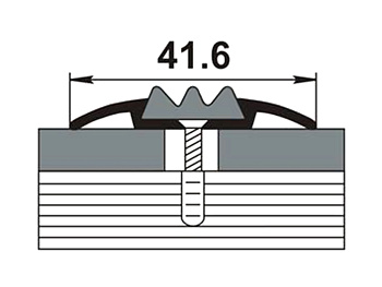 Стык 41,6мм 0.9 золото анодированное с пвх вставкой