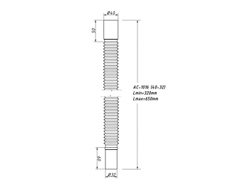 Труба гибкая 40*32 L-750мм   ORIO