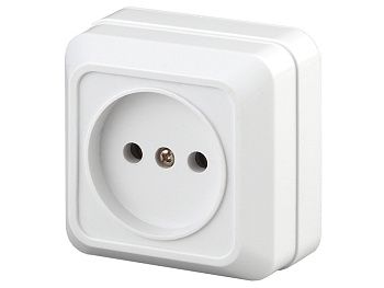 Розетка б/з белый QADRO
