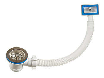 Выпуск 1 1/2 нерж.с прямоугольным переливом  ORIO