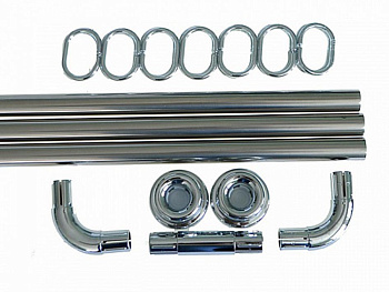 Карниз в ванную угловой хром 10009  САНАКС