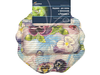 Подушка для ванны 33*33 см с присосками Релакс МИКС (12)