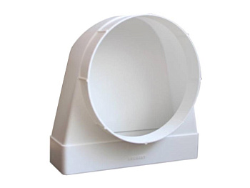 Соединитель угловой 90 пл. воздух.с круглым воздухораспред. 60*120/D100 пластик