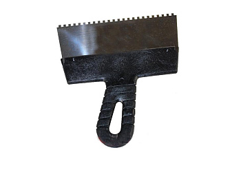 Шпатель пластмассовый зуб.4*4мм нерж.        СИБРТЕХ