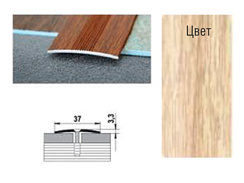 Стык 37мм 1.35 дуб беленый