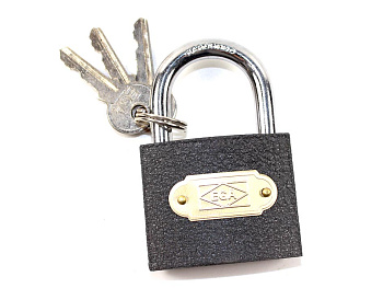 Замок серый 50 навесной 1/6/120