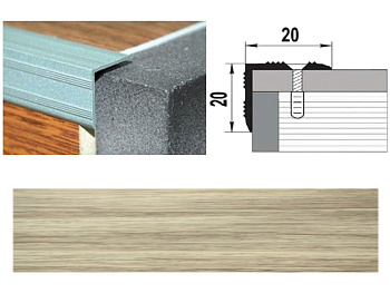 Угол 20*20мм 0.9 клен беленый