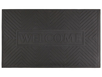 Коврик 35*60 см Welcome черный грязезащитный SUNSTEP