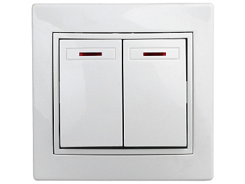 Выкл. 2кл сп  белый INTRO